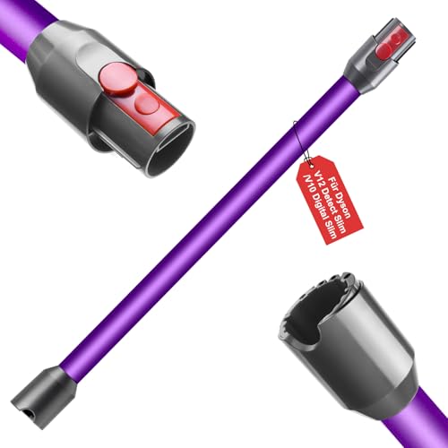 Swetfela Verlängerungsrohr für Dyson V12 Detect Slim / V10 Digital Slim Stabstaubsauger 74cm Aluminium Ersatz Teleskoprohr Schnellspanner Verlängerungsstange für V12/V10 Slim Ersatzteile Violett