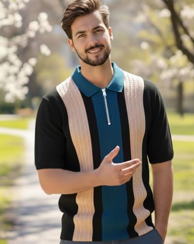 Image of AUSK Men Printed Polo Neck Cotton Blend T-Shirt (Regular Fit, Half Sleeve) || Tshirts for Mens