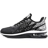 MAFEKE Women Athletic Running Shoes Sport Tennis Fashion Sneakers Breathable Lightweight Walking Gym Jogging Shoes (Black US 8.5 B(M)