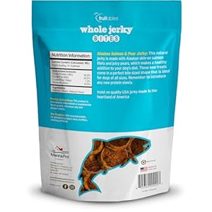 Fruitables Wholesome Canine Treats – Entire Jerky Bites for Canines – Alaskan Salmon & Pear Flavored – 5 Ounces