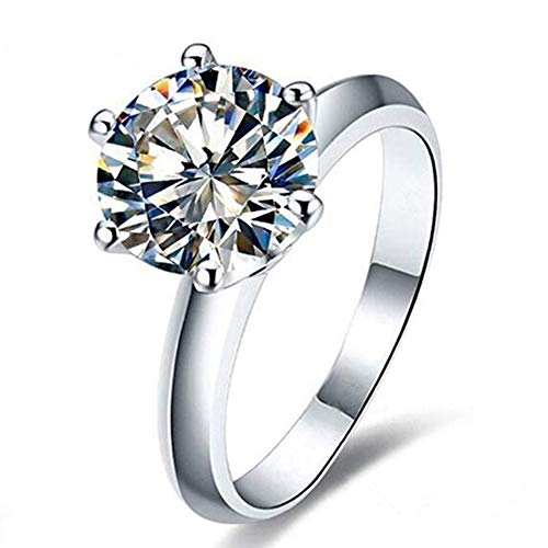 Jewelry 925 Sterling Silver Rings for Women 2ct Simulated Halo Diamond Anniversary Engagement Rings