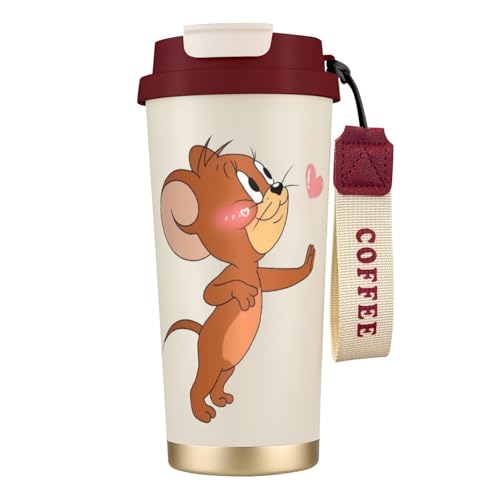 タンブラー コーヒー トムとジェリー 水筒 ステンレス ボトル 魔法瓶 オフィス マグカップ カフェマグ 車用 マグボトル 真空断熱 保温 保冷 ふた付き 直飲み 広口 漏れない 二重構造 持ち運び 500ml