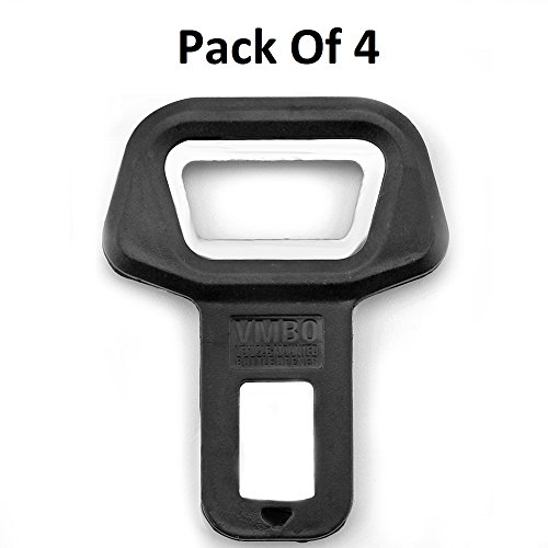 HOME CUBE Universal Metal Seat Belt Alarm Stopper Buckle/Bottle Opener (Black) – Set Of 4