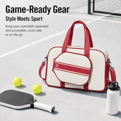 Bolsa de mano para pickleball fácil de limpiar con compartimentos internos 5