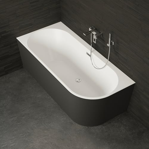 Baignoire Ilot Capri 170 gauche noire 170 x76 x58 cm, by SPALINA
