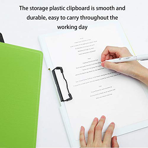 Zhi Jin 1 X Horizontal Foldover Clipboard A4 Standrad Horizontal Foldover File Foolscap Clipboard Document Hardback Folder Clip Board Green #TOP4