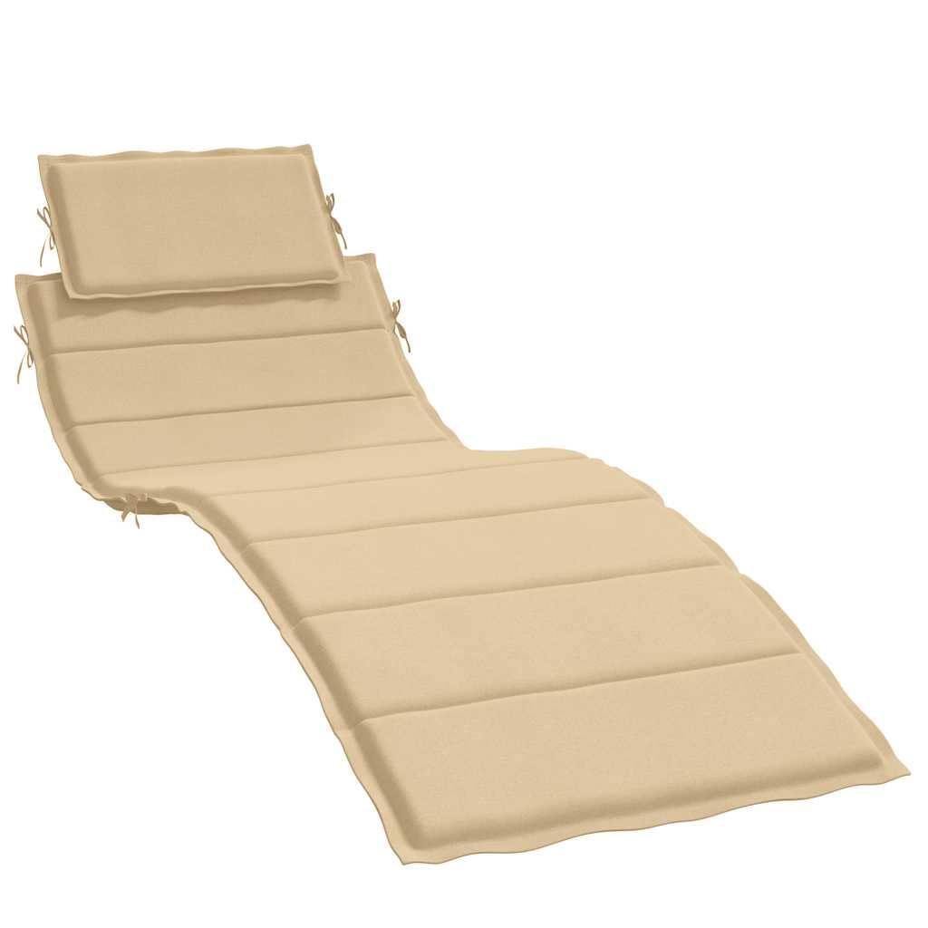 Generico Cuscino per Lettino Prendisole Beige mélange 186x58x4cm Tessuto,Casa e Giardino,Arredo,Cuscini per sedie-4002479