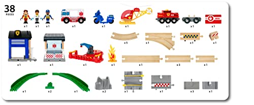 BRIO World – 36025 Rescue Team Train Set | 44-Piece Interactive Toy for Kids Age 3 and Up | Multi-Level Railway Play | FSC-Certified European Beech Wood - image 9