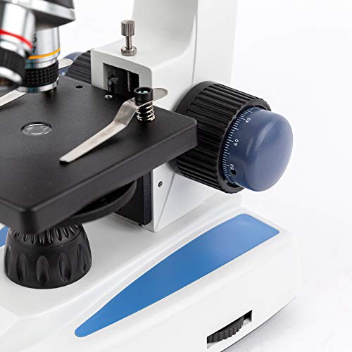 Image of AmScope M158C‑E1 40X-1000X Monocular Compound Microscope with 360 Rotating Head, LED Illumination, Full Optical Glass and USB Digital Camera
