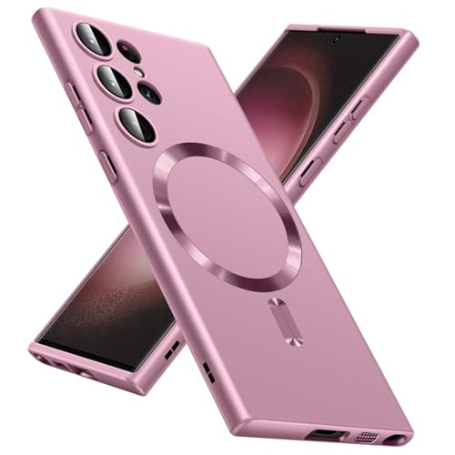 【Magnetic対応・一体型レンズ保護】Galaxy S24 Ultra 用ケース SC-52E SCG26 ケース 耐衝撃 柔軟TPU 軽量 薄型 ストラップホール付き ギャラクシー S24ウルトラ 用カバー 指紋防止 耐久性 人気 6.8インチ 携帯