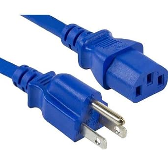 ENET 5-15P to C13 2ft Blue External Power Cord/Cable NEMA 5-15P to IEC-320 C13 10A 18AWG 239;