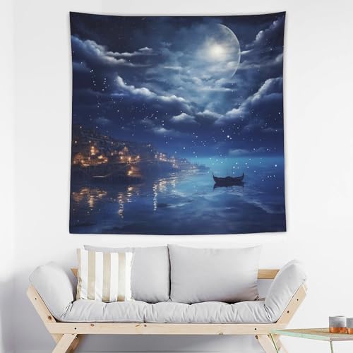 Tapisserie murale de nuit esthétique en tissu pour décoration de chambre