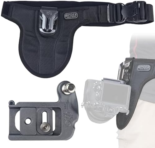 SPIDER HOLSTER SpiderPro Single Camera System v2 Professional Carry Kit for DSLR and Mirrorless Cameras and Heavy Equipment Includes Belt with Integrated Bag