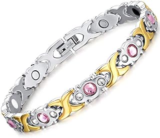 Jeracol Magnetic Bracelet for Women Sparkly Crystal Style Design Titanium Magnetic Bracelets Best Gift for Women Mother's Day with Remove Tool & Gift Box