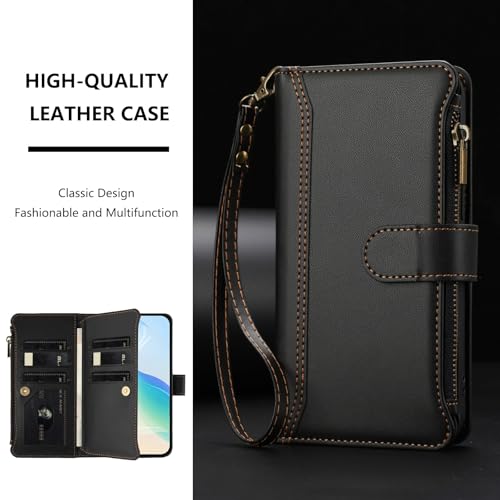 Étui Samsung Galaxy S24 FE portefeuille cuir violet avec fermeture éclair