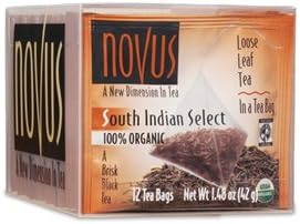 Novus Tea Organic South Indian Select Tea, FAIR TRADE, 50 Tea Pouches