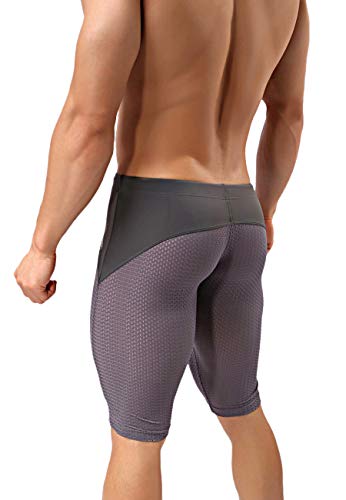 MIZOK Men's Yoga Capris Mesh Quick Dry Swimwear Workout Shorts3
