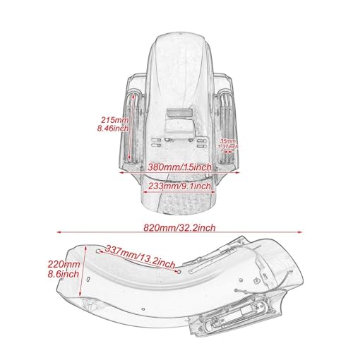 Garde-boue arrière LED pour Touring élimine les projections et sécurise vos trajets FLH