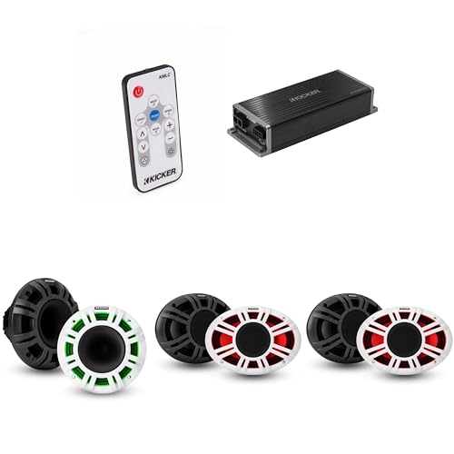 Kicker Marine KPX300.4 amplificador y parlantes marinos LED