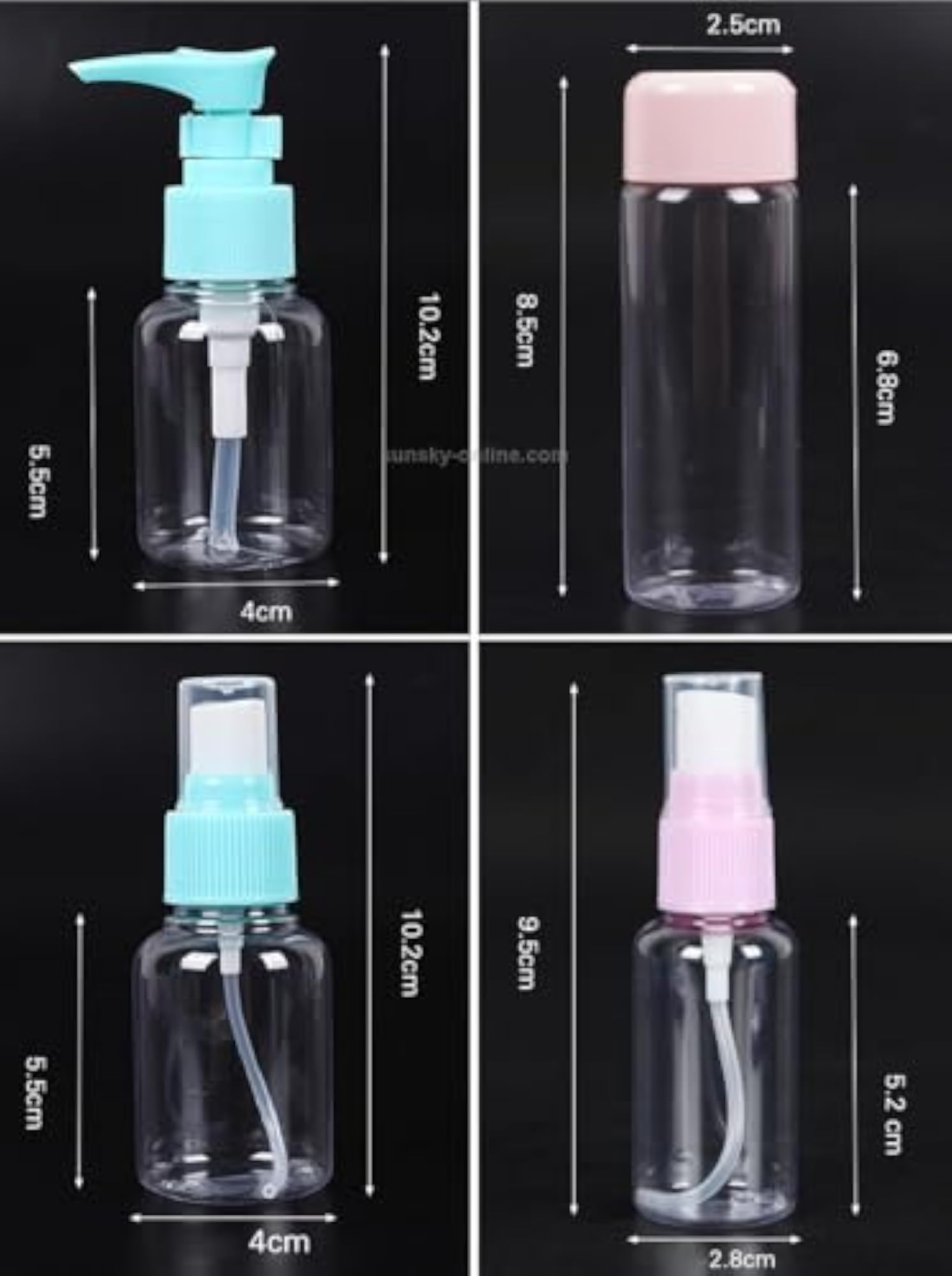 Travel Size Toiletry Bottles Set, 7 Pieces
