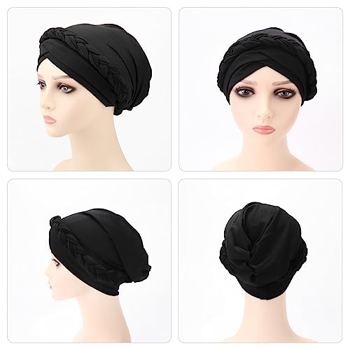 Gorra turbante preanudada para mujer miniatura 3