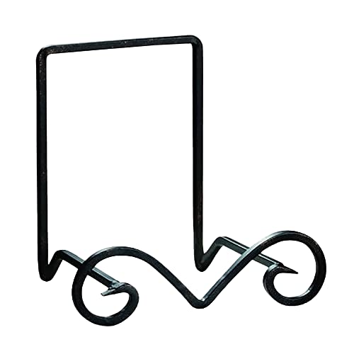 Tripar Small Black Metal Scroll Display Rack Easel for Bowls, Platters, Cookbooks, Plates, and Artwork