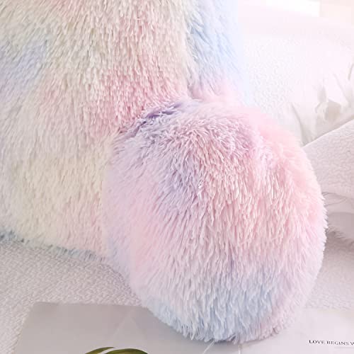 Sumfunry Faux Fur Bed Rest Pillow Reading Pillow With Arms Fluffy Reading Pillow Adult Children Back Rest Pillow For Sitting In Bed(Pink) #TOP4