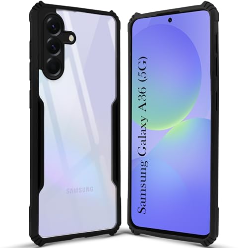 Image of Jkobi Back Cover Case for Samsung Galaxy A36 5G (Shockproof with Polycarbonate Clear Panel | Professional Black)