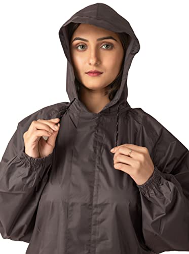 Image of THE DRY CAPE ; LET IT RAIN Women's Waterproof Rain Coat | Packable, Full Length with Hood & Pockets | Urban Commuter Rainwear