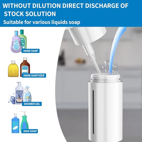 Image of Aunmaon Automatic Soap Dispenser Touchless, Modern, Kitchen & Bathroom, Hands-Free, Adjustable Volume, Long Battery Life, Compatible with Thick & Thin Soap, Easy for Toddlers, Clog-Free, White