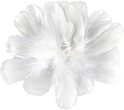 HaiMay 450 Pieces White Feathers for Craft Wedding Home Party Decorations, 3-5 Inches White Craft Feathers