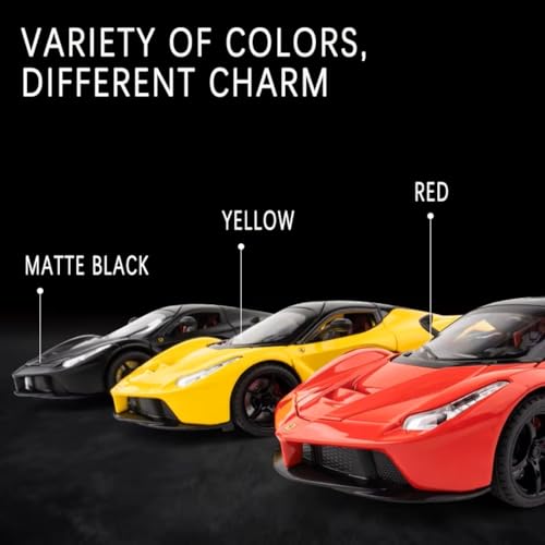 Image of 1:22 La Ferrari RAFA Toy Car Model for Kids Pull Back Diecast Car with Sound Light & Openable Doors Zinc Alloy Metal Sports Vehicle Boys Girls Gift (RED)