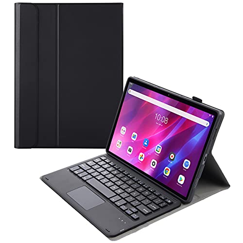 Wireless Bluetooth Keyboard Cover for Lenovo Tab K10 (TB-X6C6X), Protective Faux Leather Case, Removable Keyboard & Touchpad