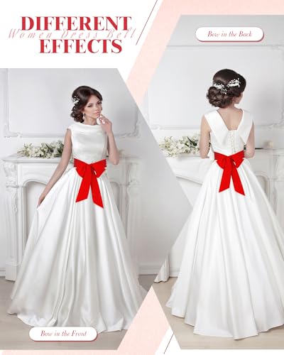 Image of Glitopper Women Chiffon Sash Belt Dress Sash Waist Bridal Wedding Belt 50s Accessories 3'' Wide