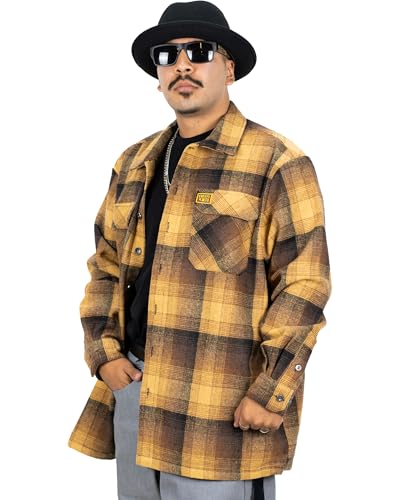 FB County Super Heavyweight Long Sleeve Shirt - Unisex Casual Fit, Wool Winter Long Sleeve w/Metal Buttons