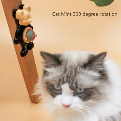 Image of cature Care by Nature Toys Mint Ball Swirl Cat Ball Catnip Cat Candy 2-In-1 Mickey Mouse Interactive Cat&Kitten Toy (Style 22)