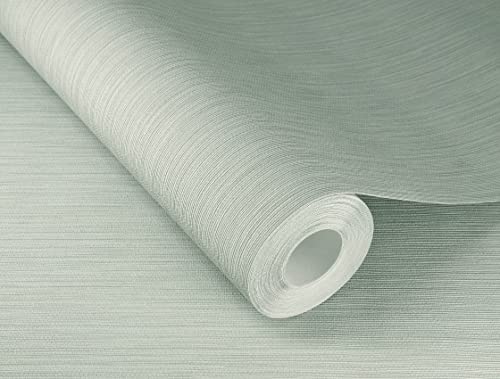 Rasch Tapete 537659 - Hellgrüne Vliestapete mit feiner Linien-Struktur, Kollektion Curiosity - 10,05m x 0,53m