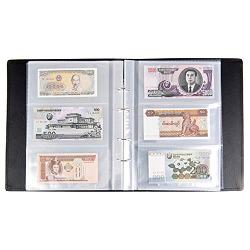Álbum para papeles y billetes 240 bolsillos piel sintética negro miniatura 5