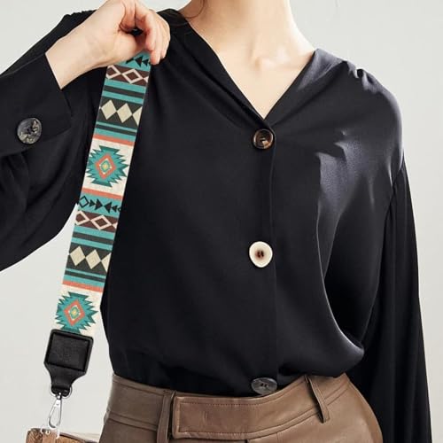 Image of Talayituse Aztec American Tribal Geometric Print Shoulder Strap Wide Purse Bag Strap Adjustable Replacement Belt Luggage Crossbody Shoulder Bag Strap for Women Girls