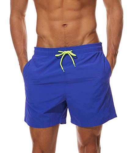 KEFITEVD Schwimmhose Herren Kurz Wasserabweisend Surfshorts Leicht Strandmode Sommer Shorts Badeshorts Boxershorts Nylon Schwimmshorts Dunkelblau EU 34, CN XL