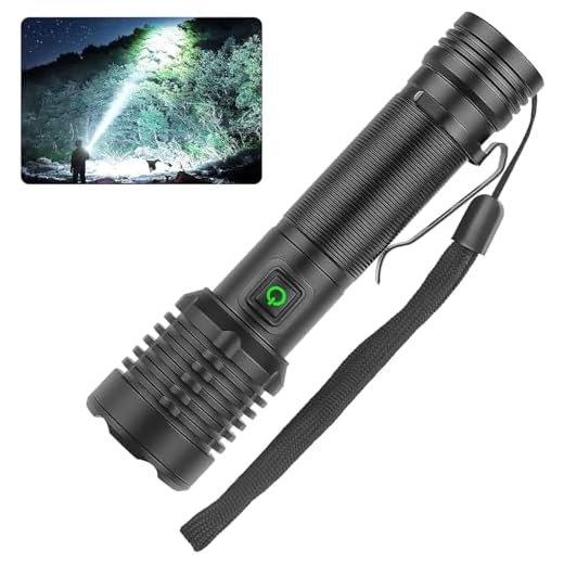 Chasinglee - Torche LED Rechargeable 90000 Lumens, Lampe Tactique Puissante, Haute Luminosité, Recharge USB-C (Camping, Randonnée, Urgence)