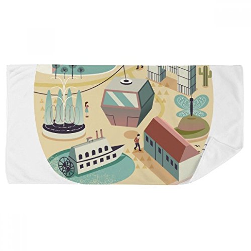 Gant de toilette Singapour serviette de bain douce 35x70cm imprimé multicolore - 2