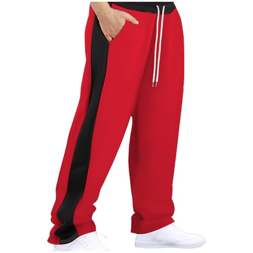 Pants Joggers with Pockets Relaxed Moisture Wicking Breathable Sweatpants Fashion Patchwork Casual Elastic Trouser