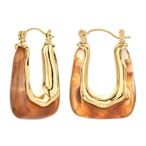 Geometric Acrylic Resin U Shape Hoop Earrings Bohemian Minimalist Statement Gold Huggie Earring For Women Girl #TOP2