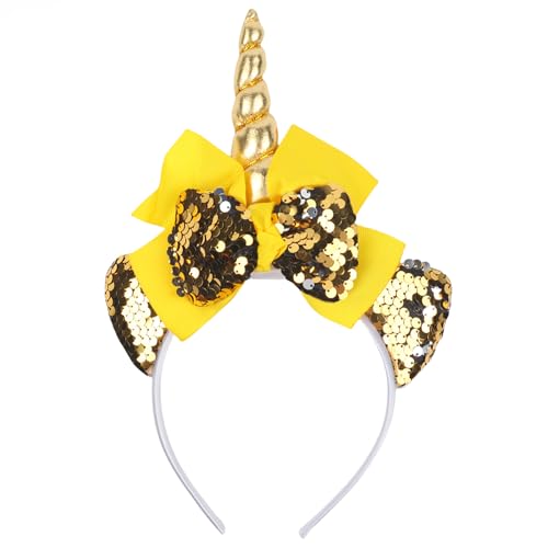 HAKJXOS Diademas de Navidad con lazo para mujer, orejas de gato, accesorios para el cabello para mujer, diadema de esquina afilada, bandas doradas para el cabello, lindas bandas para el cabello con