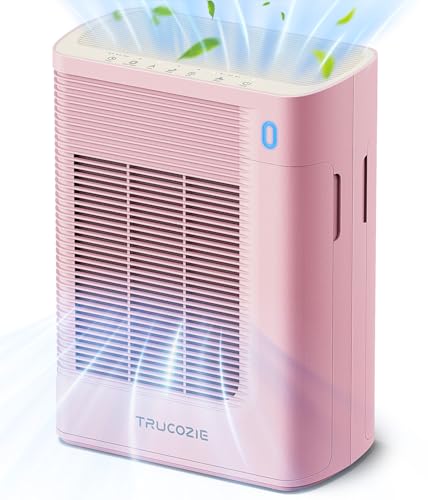 Image of Trucozie Air Purifier for Home Large Room Bedroom Up to 1937 Ft in 1 Hr With Double-sided Air Inlet, Air Quality and Light Sensors, HEPA Sleep Mode for Allergies, Dust, Pollen, Pet Hair, Pink