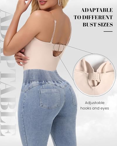 Thong Shapewear Bodysuit for Women Faja Body Shaper Seamless Tummy Control Body Suit with Built In Bra2