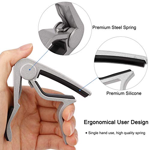 Capodastre Guitare Alliage Capo avec 5 Mediators en durable Alliage d’aluminium pour Classique Folk Guitare Ukulélé… - Les Beatles, Paul McCartney, John Lennon, RIngo Starr, George Harrison Capodastre Guitare Alliage Capo avec 5 Mediators en durable Alliage d'aluminium pour Classique Folk Guitare Ukulélé… – Image 5