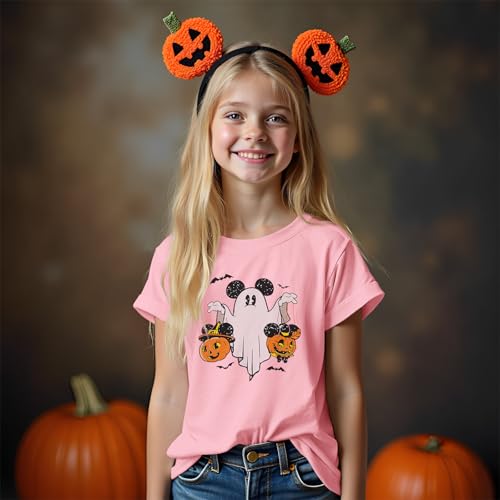 Ritatte Halloween Shirts for Kids Girls Boys Ghost Pumpkin Graphic Shirt Spooky Season T-Shirt Funny Pumpkin Puppet Tees Tops2