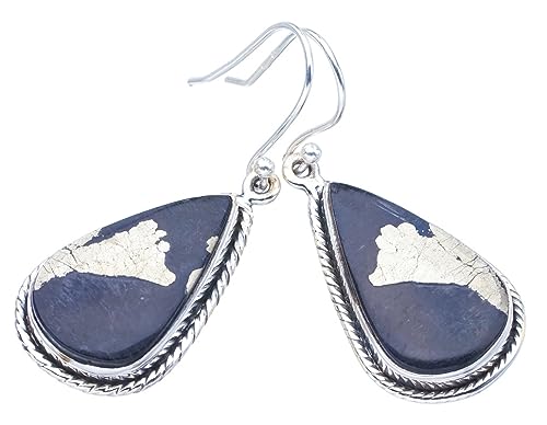 Boucles d'oreilles Pierre d'Or Apache argent 925 anti-allergie